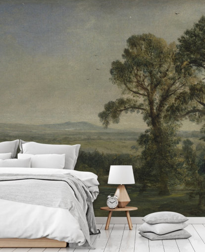 mural de pared de bellas artes llamado Bardon Hill, Coleorton Hall de John Constable para dormitorios y oficinas en casa