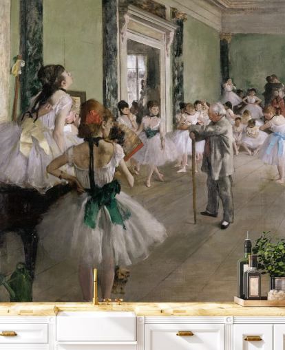 fine art wallpaper called The Dance Class by Edgar Degas for bedrooms and living rooms fine art wallpaper called The Dance Class by Edgar Degas for bedrooms and living rooms