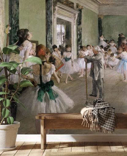 fine art wallpaper called The Dance Class by Edgar Degas for bedrooms and living rooms