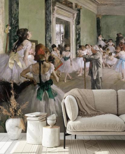 fine art wallpaper called The Dance Class by Edgar Degas for bedrooms and living rooms