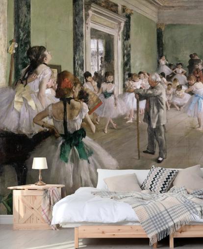 fine art wallpaper called The Dance Class by Edgar Degas for bedrooms and living rooms