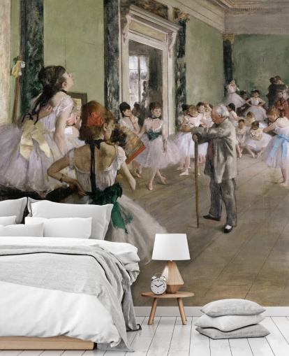papier peint d'art intitulé The Dance Class d'Edgar Degas pour les chambres et les salons
