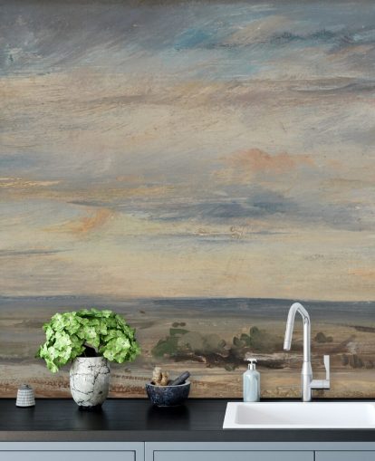 kunstbehangmuurschildering genaamd Cloud Study, Early Morning, Looking East from Hampstead van John Constable kunstbehangmuurschildering genaamd Cloud Study, Early Morning, Looking East from Hampstead van John Constable