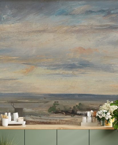 fine art wallpaper mural called Cloud Study, Early Morning, Looking East from Hampstead by John Constable fine art wallpaper mural called Cloud Study, Early Morning, Looking East from Hampstead by John Constable