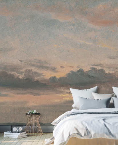 Kunsttapete mit dem Titel A Cloud Study, Sunset von John Constable für Schlafzimmer und Wohnzimmer