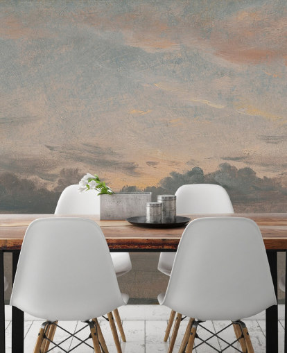 Kunsttapete mit dem Titel A Cloud Study, Sunset von John Constable für Schlafzimmer und Wohnzimmer