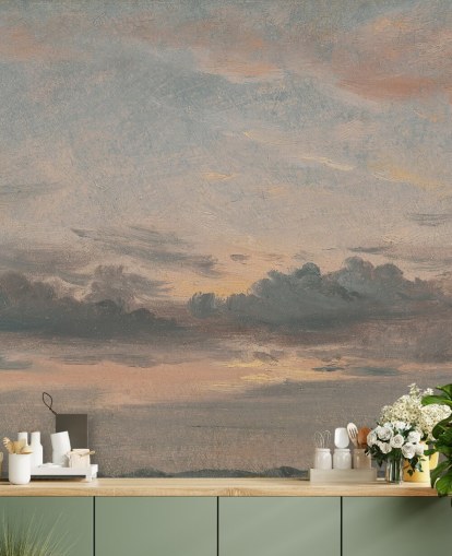 konsttapet väggmålning som heter A Cloud Study, Sunset av John Constable för sovrum och vardagsrum