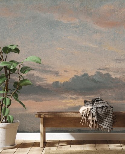 carta da parati fine art chiamata A Cloud Study, Sunset di John Constable per camere da letto e salotti