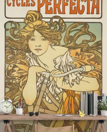 Kunsttapete Cycles Perfecta von Alphonse Mucha für Wohn- und Schlafzimmer