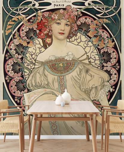 murale d'arte chiamato F. Champenois Imprimeur-Editeur di Alphonse Mucha