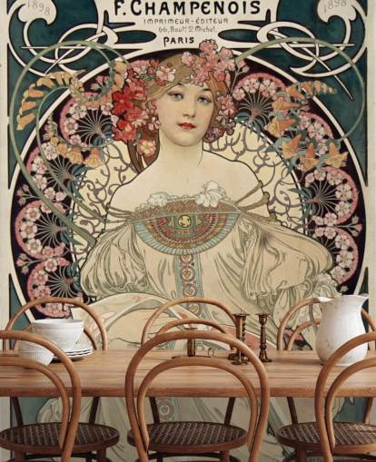 mural de pared de bellas artes llamado F. Champenois Imprimeur-Editeur de Alphonse Mucha mural de pared de bellas artes llamado F. Champenois Imprimeur-Editeur de Alphonse Mucha