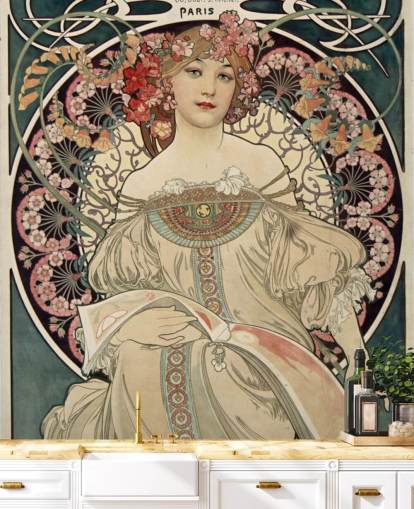 murale d'arte chiamato F. Champenois Imprimeur-Editeur di Alphonse Mucha