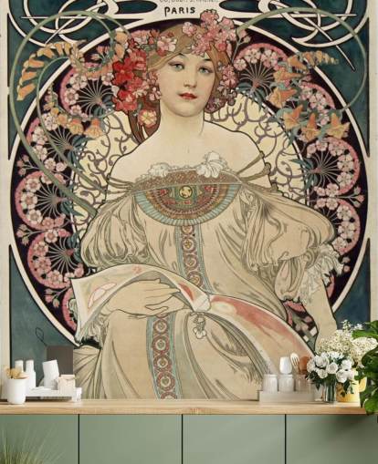 mural de parede de belas artes chamado F. Champenois Imprimeur-Editeur de Alphonse Mucha mural de parede de belas artes chamado F. Champenois Imprimeur-Editeur de Alphonse Mucha