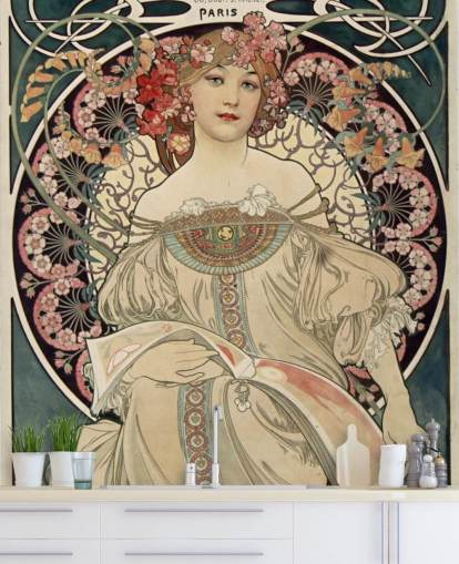 murale d'arte chiamato F. Champenois Imprimeur-Editeur di Alphonse Mucha