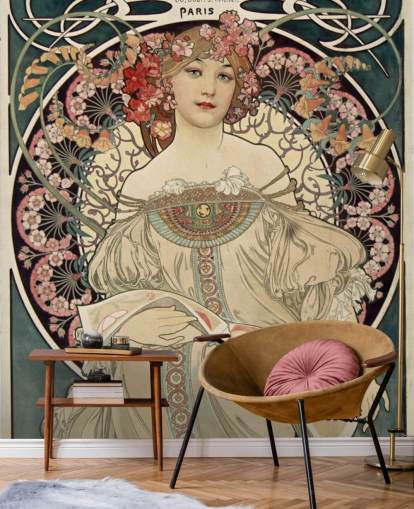 mural de parede de belas artes chamado F. Champenois Imprimeur-Editeur de Alphonse Mucha