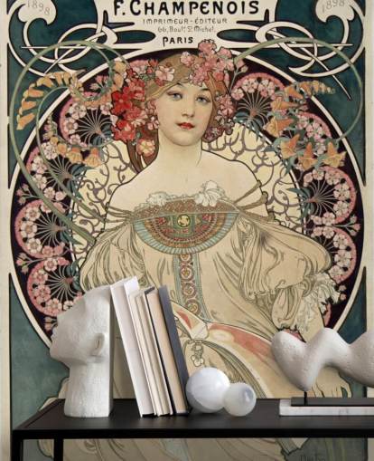 Kunstmalerei namens F. Champenois Imprimeur-Editeur von Alphonse Mucha