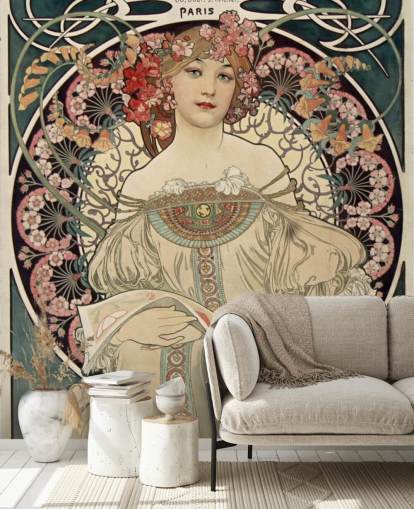 murale d'arte chiamato F. Champenois Imprimeur-Editeur di Alphonse Mucha murale d'arte chiamato F. Champenois Imprimeur-Editeur di Alphonse Mucha