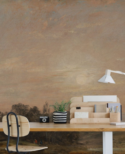 mural de papel de parede de belas artes chamado Hampstead Heath, olhando para Harrow, de John Constable