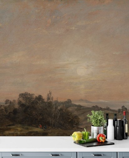 mural de papel pintado de bellas artes llamado Hampstead Heath mirando hacia Harrow de John Constable mural de papel pintado de bellas artes llamado Hampstead Heath mirando hacia Harrow de John Constable