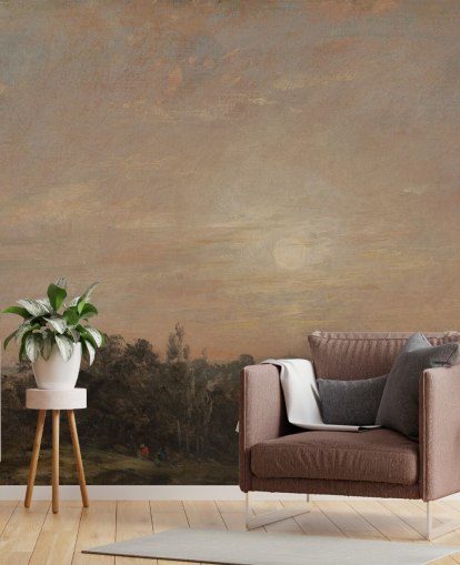 fine art wallpaper mural called Hampstead Heath looking towards Harrow by John Constable fine art wallpaper mural called Hampstead Heath looking towards Harrow by John Constable