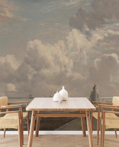 fresque murale d'art intitulée Harwich Lighthouse par John Constable pour les salons, les chambres et les salles de bain