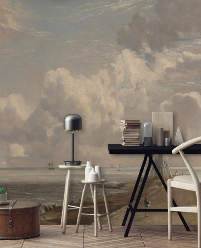 Kunsttapete namens Harwich Lighthouse von John Constable für Wohnzimmer, Schlafzimmer und Badezimmer