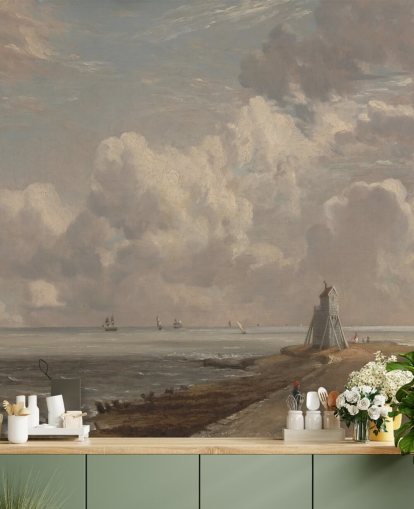 fine art wall mural called Harwich Lighthouse by John Constable for living rooms, bedrooms and bathrooms fine art wall mural called Harwich Lighthouse by John Constable for living rooms, bedrooms and bathrooms