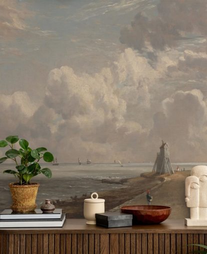 mural de parede de belas artes chamado Harwich Lighthouse de John Constable para salas de estar, quartos e banheiros mural de parede de belas artes chamado Harwich Lighthouse de John Constable para salas de estar, quartos e banheiros