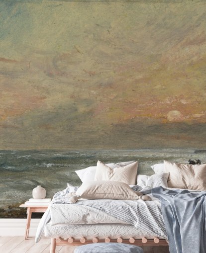 fine art behangmuurschildering genaamd Hove Beach van John Constable voor slaapkamers, woonkamers en thuiskantoren fine art behangmuurschildering genaamd Hove Beach van John Constable voor slaapkamers, woonkamers en thuiskantoren