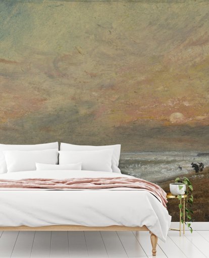 mural de papel de parede de belas artes chamado Hove Beach, de John Constable, para quartos, salas de estar e escritórios domésticos