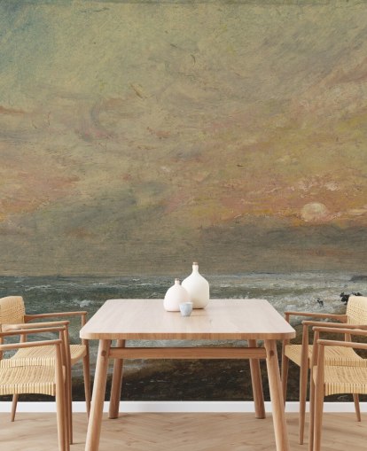 fine art wallpaper mural called Hove Beach by John Constable for bedrooms, living rooms and home offices