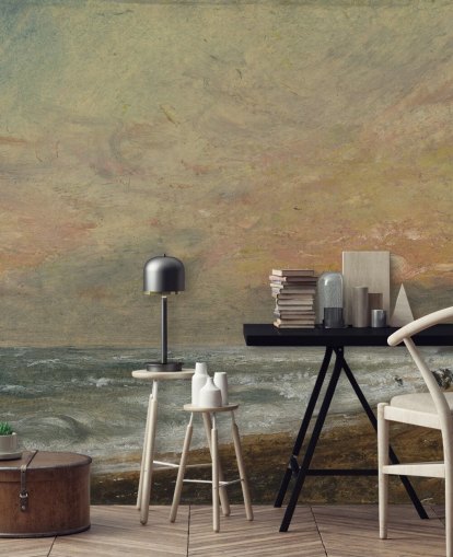 fine art wallpaper mural called Hove Beach by John Constable for bedrooms, living rooms and home offices