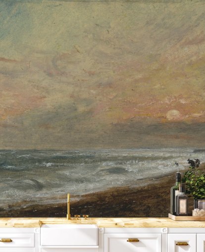 kunsttapet veggmaleri kalt Hove Beach av John Constable for soverom, stuer og hjemmekontorer