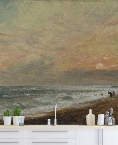 fine art wallpaper mural called Hove Beach by John Constable for bedrooms, living rooms and home offices