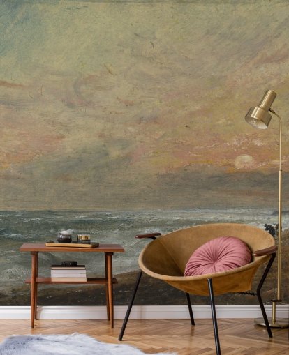 fine art wallpaper mural called Hove Beach by John Constable for bedrooms, living rooms and home offices