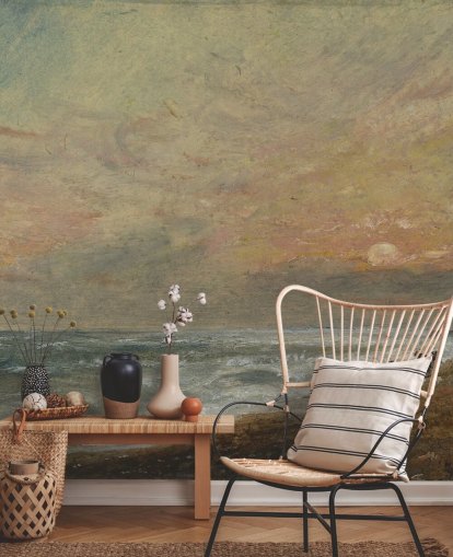 mural de papel de parede de belas artes chamado Hove Beach, de John Constable, para quartos, salas de estar e escritórios domésticos