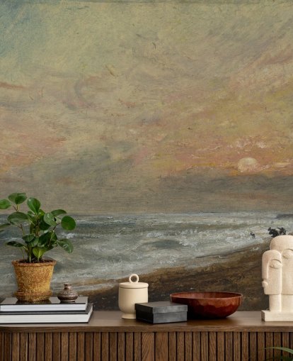 papier peint mural d'art appelé Hove Beach par John Constable pour les chambres, les salons et les bureaux à domicile