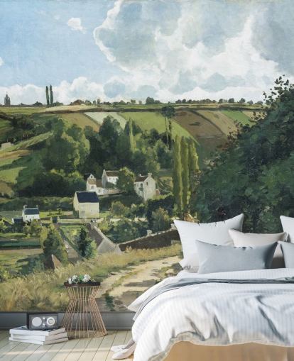 kunsttapet veggmaleri kalt Jalais Hill, Pontoise av Camille Pissarro for soverom og salonger
