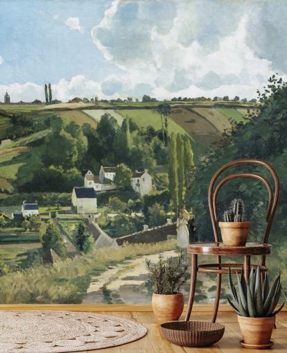 kunsttapet vægmaleri kaldet Jalais Hill, Pontoise af Camille Pissarro til soveværelser og lounger