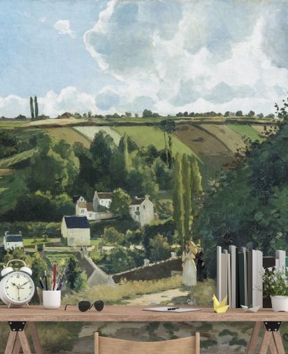 Camille Pissarron taidetaustakuvamaalaus nimeltä Jalais Hill, Pontoise makuuhuoneisiin ja oleskelutiloihin Camille Pissarron taidetaustakuvamaalaus nimeltä Jalais Hill, Pontoise makuuhuoneisiin ja oleskelutiloihin