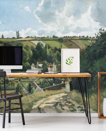 Kunsttapete namens Jalais Hill, Pontoise von Camille Pissarro für Schlafzimmer und Lounges Kunsttapete namens Jalais Hill, Pontoise von Camille Pissarro für Schlafzimmer und Lounges