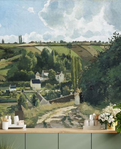 mural de papel de parede de belas artes chamado Jalais Hill, Pontoise de Camille Pissarro para quartos e salões mural de papel de parede de belas artes chamado Jalais Hill, Pontoise de Camille Pissarro para quartos e salões