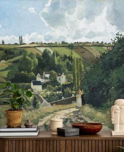 carta da parati fine art chiamata Jalais Hill, Pontoise di Camille Pissarro per camere da letto e salotti
