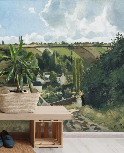 kunsttapet veggmaleri kalt Jalais Hill, Pontoise av Camille Pissarro for soverom og salonger