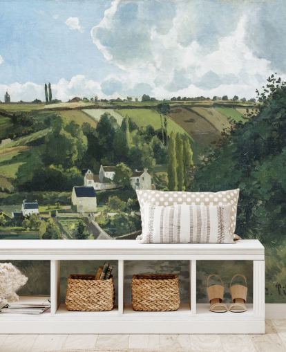 kunsttapet vægmaleri kaldet Jalais Hill, Pontoise af Camille Pissarro til soveværelser og lounger