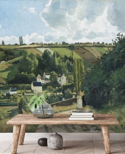 carta da parati fine art chiamata Jalais Hill, Pontoise di Camille Pissarro per camere da letto e salotti