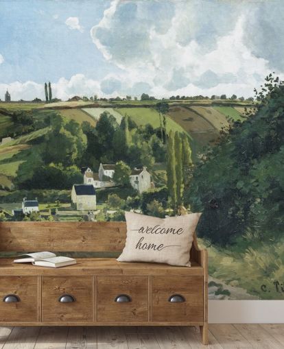 kunsttapet vægmaleri kaldet Jalais Hill, Pontoise af Camille Pissarro til soveværelser og lounger