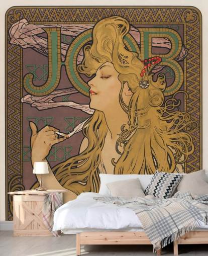 papier peint mural art nouveau appelé Job (1896) d'Alphonse Mucha pour les salons et les chambres papier peint mural art nouveau appelé Job (1896) d'Alphonse Mucha pour les salons et les chambres