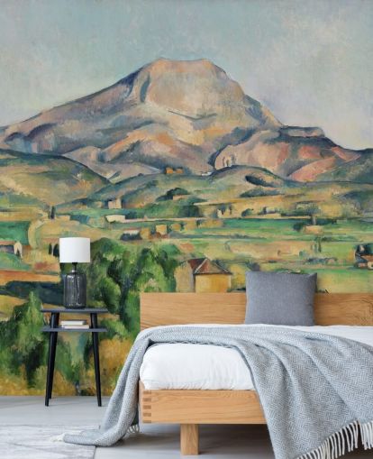 mural de papel de parede de belas artes chamado La Montagne Sainte-Victoire de Paul Cezanne para quartos e salas de estar