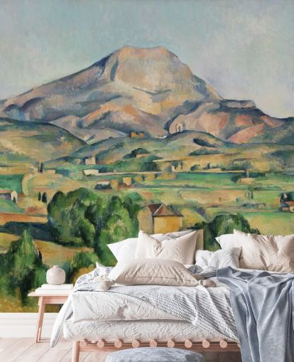 carta da parati fine art chiamata La Montagne Sainte-Victoire di Paul Cezanne per camere da letto e salotti
